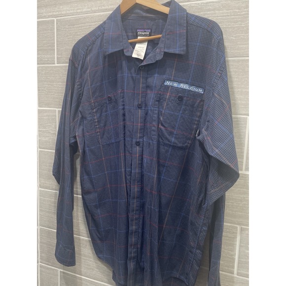 Patagonia Other - Patagonia New Belgium men's XL Organic Cotton long sleeve button-down Blue plaid